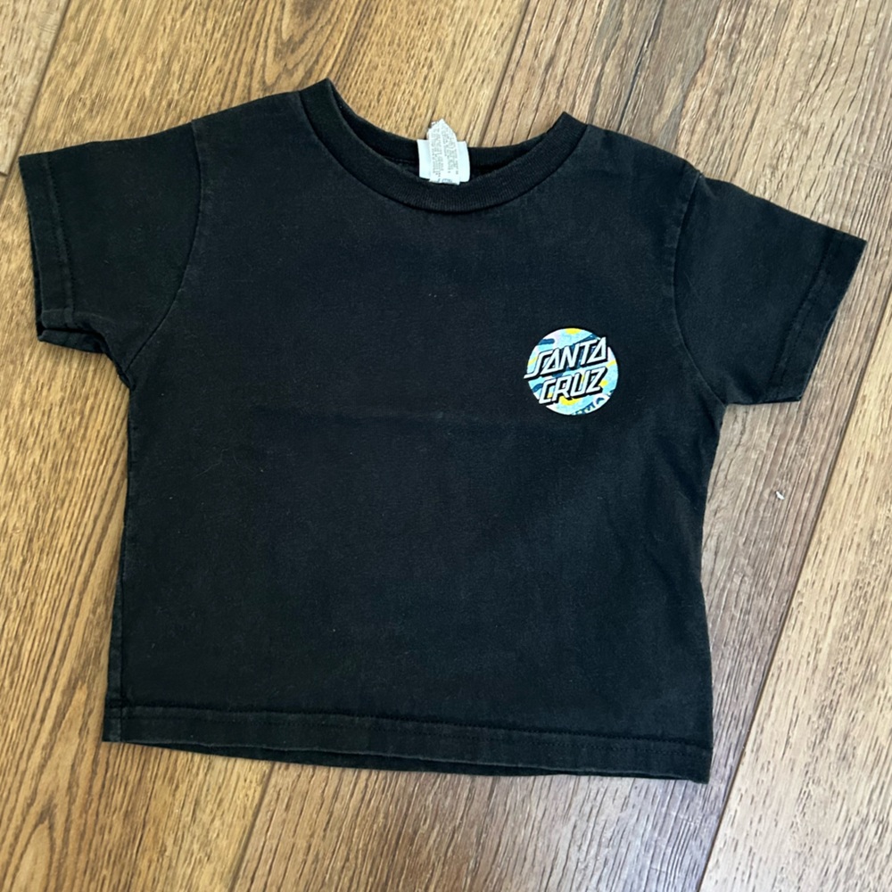 Santa Cruz Dot Short Sleeve T-Shirt Girls Color‎ Black Size 3 T